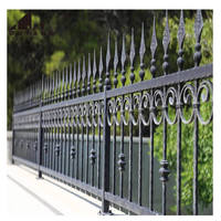 Clôture de jardin vintage en fer noir avec pointes de lance décoratives pour villa privée et jardin arrière