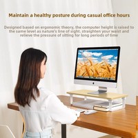 UGREEN Support de moniteur pour bureau, support d'ordinateur pliable en bois pour ordinateur portable