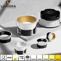 12W LED Cob Downlights pour Hôtels Villas Anti-éblouissement Blanc Chaud Spot Fort Plafond Encastré Spot pour Intérieur Bureau Moderne