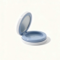 Nouvelle mode, design personnalisé mignon, étui compact transparent blanc et bleu vide pour fard à joues, conteneur pour fard à paupières, ABS léger YS