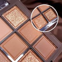 Palette de fards à paupières minéraux Mocha en gros sous marque privée, 9 couleurs, lumineuses, mates, scintillantes, imperméables, longue tenue, maquillage en poudre