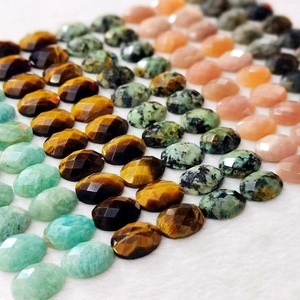 Pierre précieuse naturelle Amazonite oeil de tigre Afrique Turquoise pierre de soleil <span class=keywords><strong>Labradorite</strong></span> 13*18 MM Cabochon à facettes pour la fabrication de bijoux - Product Image 1