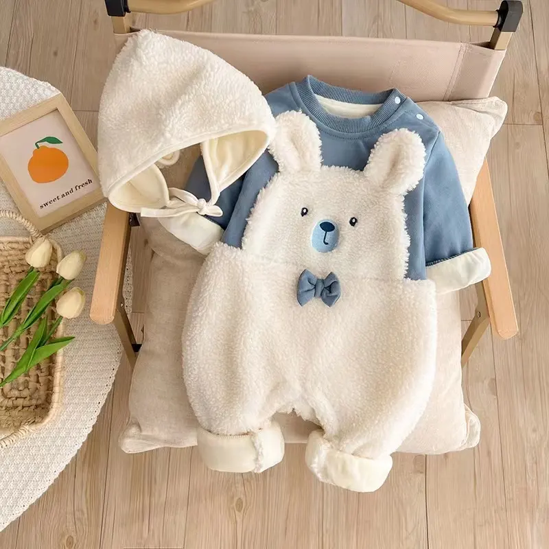 Winter 2023 Nieuwe Baby Kleding Pasgeboren Gestreepte Jumpsuit Katoenen Baby Bodysuit Met Lange Mouwen