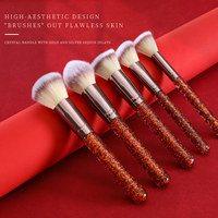 Ensemble de pinceaux de maquillage Glitz and Glam avec strass, style professionnel, vente en gros, luxe, 26 pièces, pinceaux de maquillage avec boîte cadeau