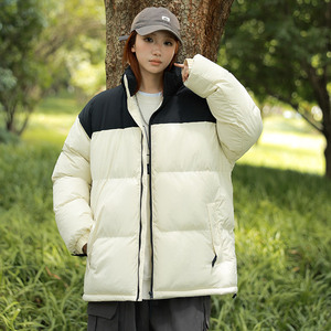 2025 New Fashion Windproof Waterproof Warm Comfortable <b>Long</b> Jacket Stand Collar Splicing Zipper Coat Winter All-<b>Match</b> Couple - Product Image 5