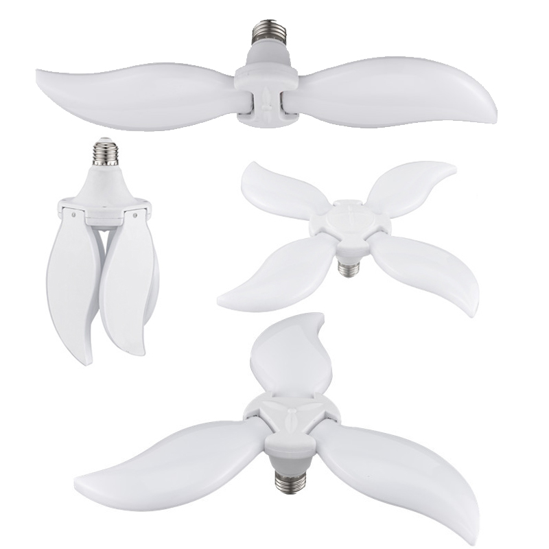 Ampoule LED Ventilateur Pliable 28W E27 - Télécommande, Minuterie, Lumière Froide (blanc 5500-7000K)