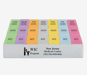 Custom Logo Jumbo Medicine Organizer Three for Me Pill Case Weekly Pillbox Gift Idea Personalized Promotional Corporate Giveaway