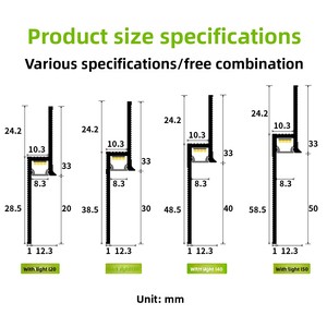 Profilé en aluminium encastré pour <span class=keywords><strong>plinthe</strong></span> LED avec diffuseur en PC pour éclairage mural moderne - Product Image 3
