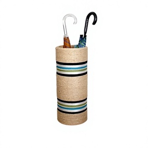 2026 Vintage Handwoven Umbrella Basket Sea Grass and Rattan Craft with Nature-Inspired Animal Art Premium Entryway Organizer - Product Image 1