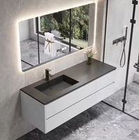 Nouvelle table de toilette en PVC avec panneau en marbre haut de gamme à prix réduit pour hôtel, appartement, villa