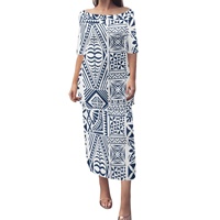 Robe rose personnalisée Puletasi Pacific Ladies Classic Puletasi 2 pièces Island Robes pour femmes S-7XL Robe grande taille