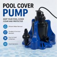 Pompe de retrait d'eau submersible automatique à haut débit de 0,3 CV pour couverture de piscine avec adaptateur de tuyau universel