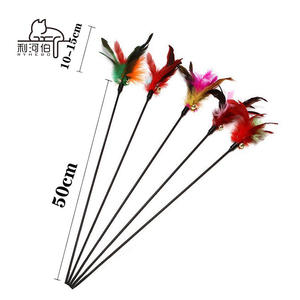 65 सेमी बिल्ली का टीज़र-प्रतिरोधी रंगीन पंख डिजाइन के साथ-पालतू व्यायाम के लिए प्लास्टिक और पंख सामग्री - Product Image 3