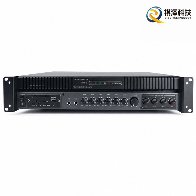 Rack Mount Constant Voltage Power Amplifier 4 Channel Zone Control 8-16 Ohm 70V 100V Output for Commercial PA Systems