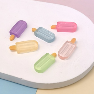 10*25mm Resina de helado en forma de paleta con parte trasera plana para manualidades de scrapbooking, decoración de fundas de teléfono y accesorios DIY, 100 unidades - Product Image 3