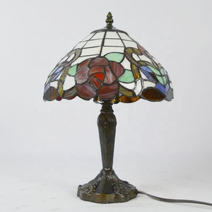 LongHuiJing 10 Inch Mediterranean Cone Stained Glass LED Lamp AC Simple Eco-Friendly Flexible Warm White Table <b>Light</b> Living - Product Image 1