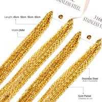 14K chapado en oro de 10 unids/set de acero inoxidable collar negro/acero de oro rosa de plata cadenas de joyería de para las mujeres/hombres