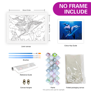 Peinture par numéros Kits pour adultes Kits dauphin bricolage artisanat <span class=keywords><strong>coloriage</strong></span> par numéros peinture acrylique sur toile pour la décoration intérieure - Product Image 3