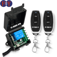 Système de télécommande universel 1 canal mini 433 MHz étanche avec récepteur de relais sans fil, code d'apprentissage, 2 boutons LED