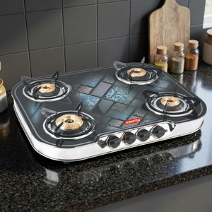 Estufa de Gas LPG KIMATSU de 4 Quemadores con Encendido Electrónico, Vidrio Templado para Instalación en Mesa, Hoteles y Hogares, 1 Año de Garantía - Product Image 3