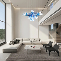 Lustre de pétale de sens avancé haut de gamme personnalisé pour Villa Duplex Restaurant Lobby Escalier Ventes exclusives Lampes suspendues