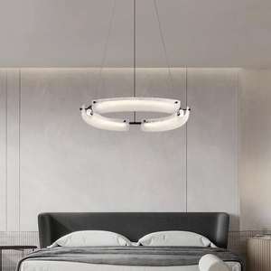 Anneau led lustres salon chambre moderne plafond en verre rond suspensions - Product Image 4