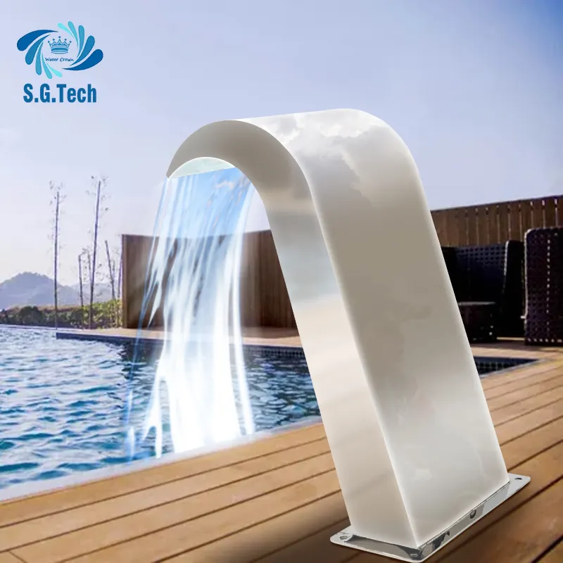 Cascada de hoja de agua de piscina de alta calidad para piscina de masaje/Fuentes de piscina y cascadas