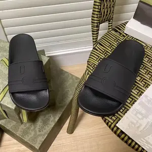 Sandalias de alta calidad para hombre de fábrica, pantuflas de cuero genuino para mujer, sandalias de diseñador de lujo de marca reconocida para mujer - Product Image 4