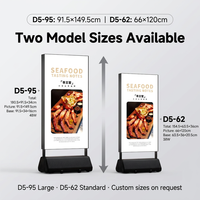 Support d'affichage publicitaire robuste pour extérieur, résistant au vent, avec boîte à lumière LED, double face, base à eau, pour trottoir