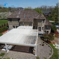 Pergola de jardin moderne bioclimatique motorisée en aluminium à lames orientables Sweet Home – Qualité supérieure, étanche, installation facile, abri d'été