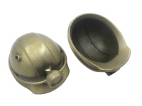 Mini casque en métal personnalisé porte-clés placage antique 3D casque en métal décoration Mini casque de sécurité de mine pour souvenir de mine de charbon