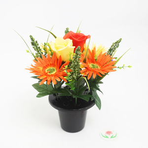 New Design Wholesale Artificial Cemetery <strong>Flowers</strong> Potted Funeral <strong>Flowers</strong> Outside Funeral Decor - Product Image 1