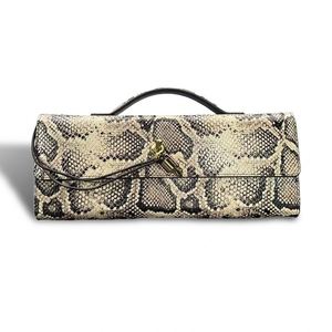 Bolso de mano con estampado de piel de serpiente para mujer, bolso de noche con asa y correa de cadena, elegante bolso cruzado para bodas, fiestas y bailes de graduación - Product Image 3