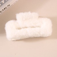 HC40131 personnalisé carré requin cheveux griffe en peluche rectangulaire creux fille cheveux accessoires couleur unie géométrique Simple pince à cheveux