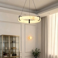 Suspension de style français effet marbre : Suspension ronde moderne et minimaliste de designer pour salons et salles à manger