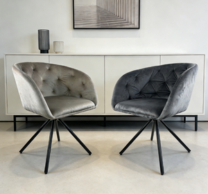 Chaise de salle à manger pivotante en velours de luxe avec pieds en métal, chaise de cuisine moderne pour la maison et <span class=keywords><strong>le</strong></span> bureau, pivotant à <span class=keywords><strong>180</strong></span> degrés - Product Image 3