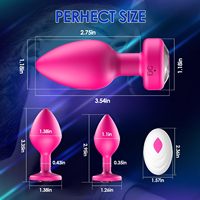 Analplug Sexspielzeug Vibrator 3-teiliges Silikon-Buttplug-Trainingsset Fernbedienung 10 Vibrationsmodi Prostatamassagegerät für Erwachsene Rosa