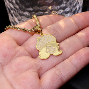 नई रिवाल्कस्टम स्टेनलेस स्टील18kगोल्ड प्लेटेड लड़की कार्टून पेलेंट नेकलेस व्यक्तिगत फैशन गहने यूनिसेक्स थोक उपहार - Product Image 3