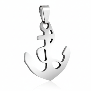 Ciondolo a 3 Pezzi con Ancora in Acciaio, Accessorio di Moda - Product Image 2