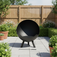 Brasero d'extérieur en fer robuste en forme de boule avec trépied, portable pour patio, jardin, fête, pour brûler du bois et du charbon de bois