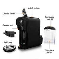 CAFELFFE Machine à café expresso électrique semi-automatique 20 bars, prépare des boissons chaudes/froides, 7 niveaux de réglage de l'eau, compatible K-Cup/NES Original DG