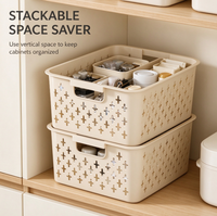 Panier de rangement en plastique de qualité supérieure, organiseur de bureau, bac pour collations, jouets, articles divers, cuisine, usage domestique, conteneur de rangement robuste et empilable