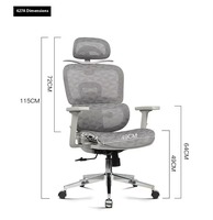 Chaise de bureau ergonomique moderne en maille, avec fonctionnalités réglables, cadre en aluminium, chaise de travail pivotante haut de gamme pour PDG, extensible