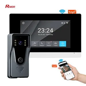7 Inch Wired Video Doorphone Intercom For Home Video Doorbell 2.0PM Night Vision and Motion Sensor Metal Camera for Security