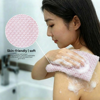 Brosse exfoliante longue en fibre de polyester pour le corps, éponge loofah écologique, fabriquée au Zhejiang, nettoyant corporel moderne