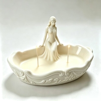 Fournisseur de pots à bougies en céramique, sculpture de déesse, récipient décoratif pour bougies, bol à bougies en céramique luxueux en relief pour la décoration de la maison et les cadeaux