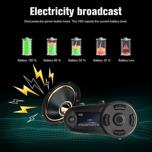 6 pilotos V6S Fodsports 1000m radio FM CVC reducción de ruido árbitro intercomunicador auriculares Bluetooth <span class=keywords><strong>V6</strong></span> intercomunicador - Product Image 4