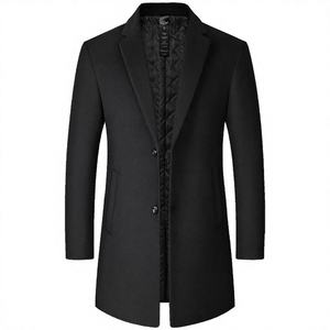 Manteau Homme Grande Taille Printemps Style Anglais Rayé Double Face Viscose/Polyester à Simple Boutonnage avec Braguette Zippée - Product Image 3