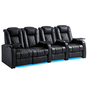<span class=keywords><strong>Sillón</strong></span> <span class=keywords><strong>Reclinable</strong></span> <span class=keywords><strong>Eléctrico</strong></span> Moderno para Cine en Casa, Más Vendido, con Cuero Genuino y Espuma Viscoelástica, Estructura de Madera - Product Image 3