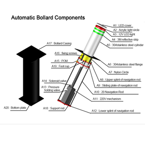Vuông Hồng ngoại đậu xe điện tăng bollard an ninh tự động tăng bollards - Product Image 3